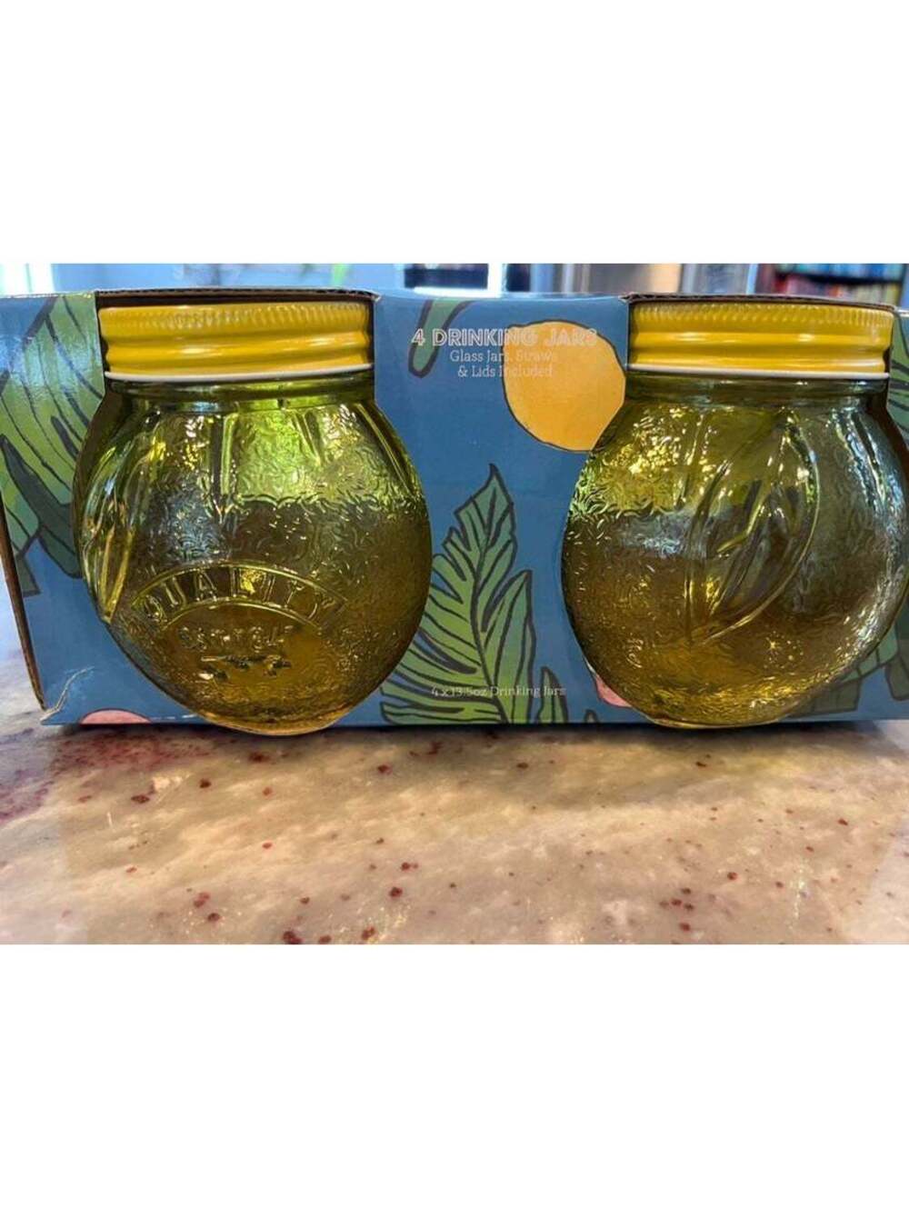 Amici Home Lemon Mason Jars set of 4 new in box